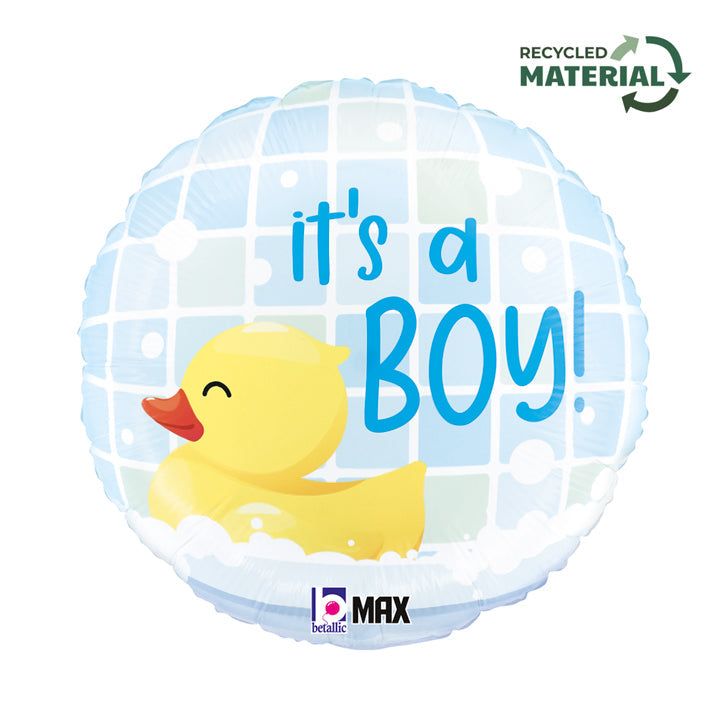 It's A Boy Badeend Helium Ballon - Gevuld Met Helium - 46 cm - Ballonnenshop.nl