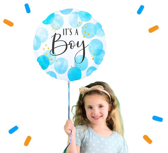 It's A Boy Stippen Helium Ballon - Gevuld Met Helium - 46 cm