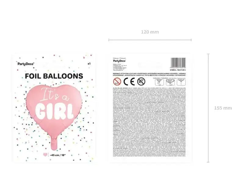 It's A Girl Folie Ballon 45 cm - Ballonnenshop.nl
