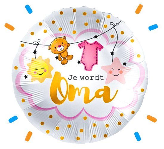 Je Wordt Oma Helium Ballon - Gevuld Met Helium - 46 cm - Ballonnenshop.nl