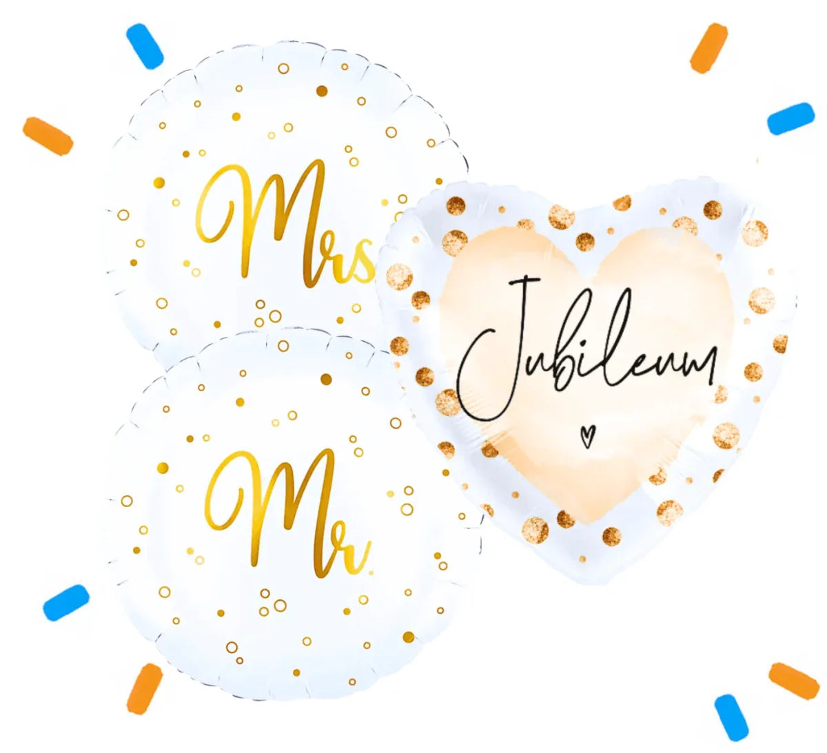 Jubileum Mr & Mrs Trosje Helium Ballonnen - Gevuld Met Helium - 46 cm - Ballonnenshop.nl
