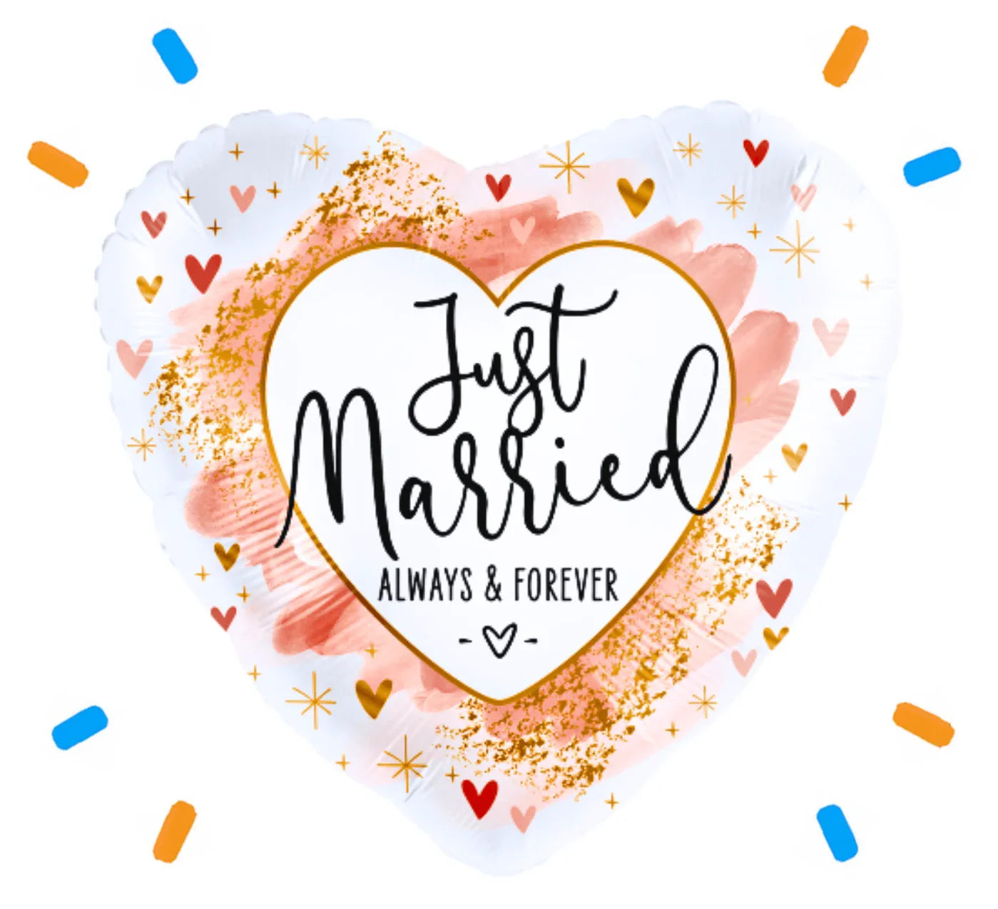 Just Married Helium Ballon Gevuld Met Helium - 46 cm - Ballonnenshop.nl