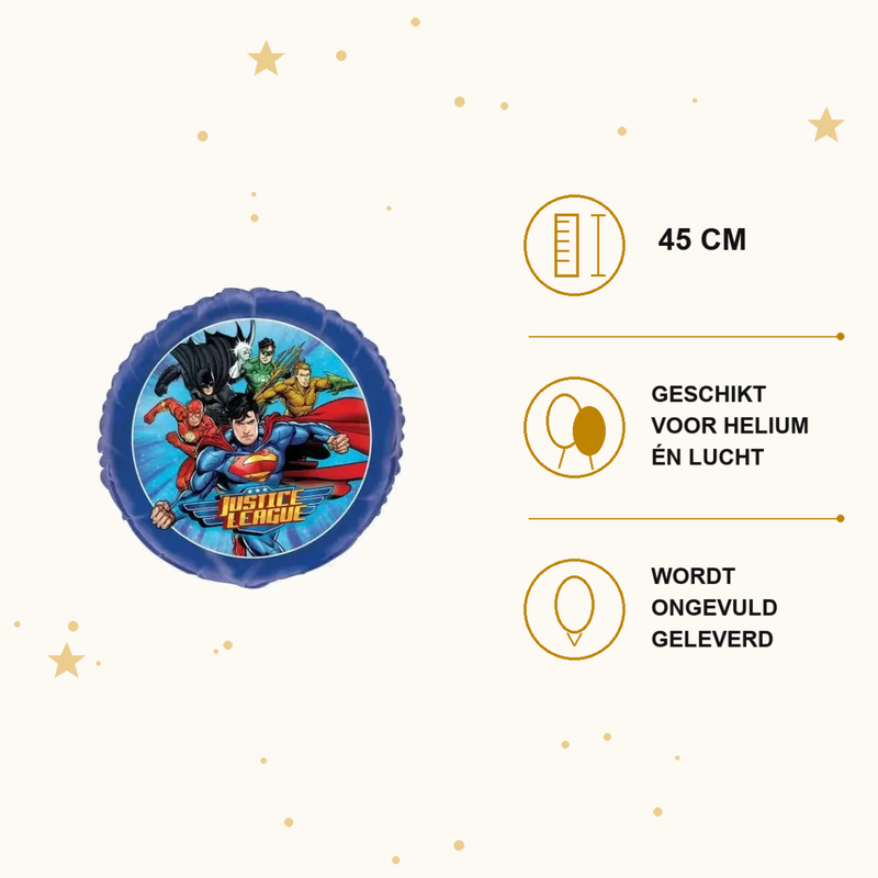 Justice League Folie Ballon - 45 cm - Ballonnenshop.nl