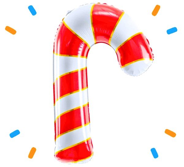 Kerst Zuurstok Helium Ballon - Gevuld Met Helium - 82 cm - Ballonnenshop.nl