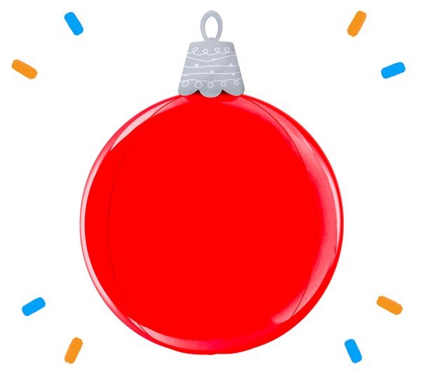 Kerstbal 4D Helium Ballon - Gevuld Met Helium - 53 cm - Ballonnenshop.nl