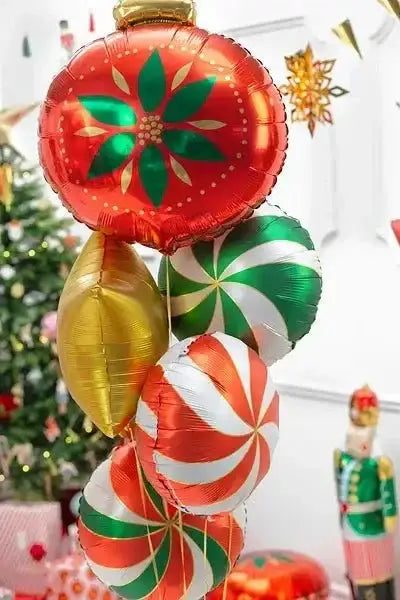 Kerstbal Folie Ballon 45 cm - Ballonnenshop.nl