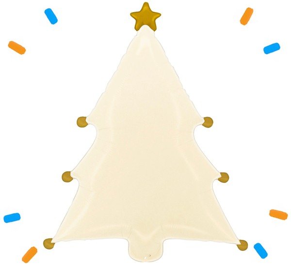 Kerstboom Crèmekleurig Helium Ballon - Gevuld Met Helium - 69 cm - Ballonnenshop.nl
