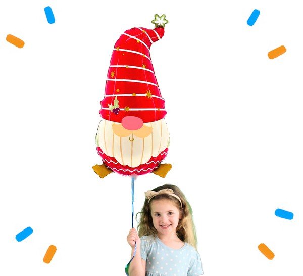 Kerstkabouter Helium Ballon - Gevuld Met Helium - 65 cm - Ballonnenshop.nl