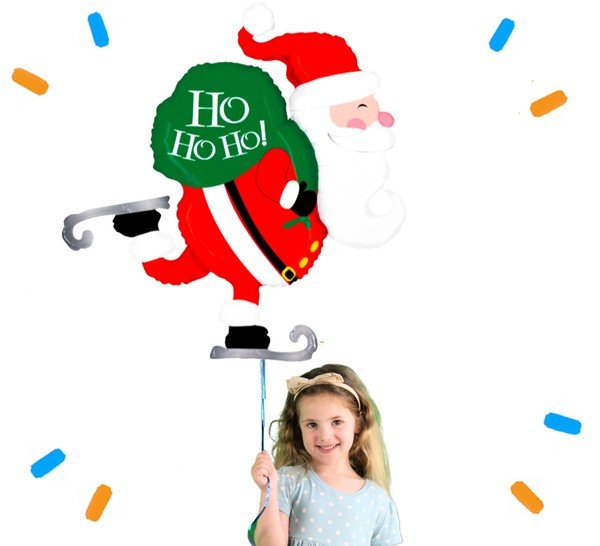 Kerstman Ho Ho Ho! Helium Ballon - Gevuld Met Helium - 80 cm - Ballonnenshop.nl