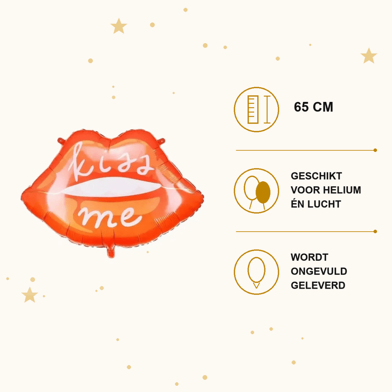 Kiss Me Folieballon - 86,5 x 65 cm - Ballonnenshop.nl