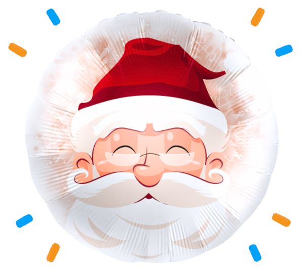 Lachende Kerstman Helium Ballon - Gevuld Met Helium - 46 cm - Ballonnenshop.nl