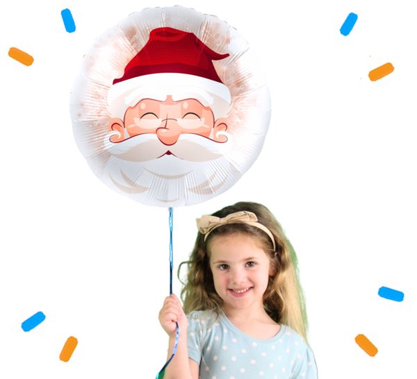 Lachende Kerstman Helium Ballon - Gevuld Met Helium - 46 cm - Ballonnenshop.nl