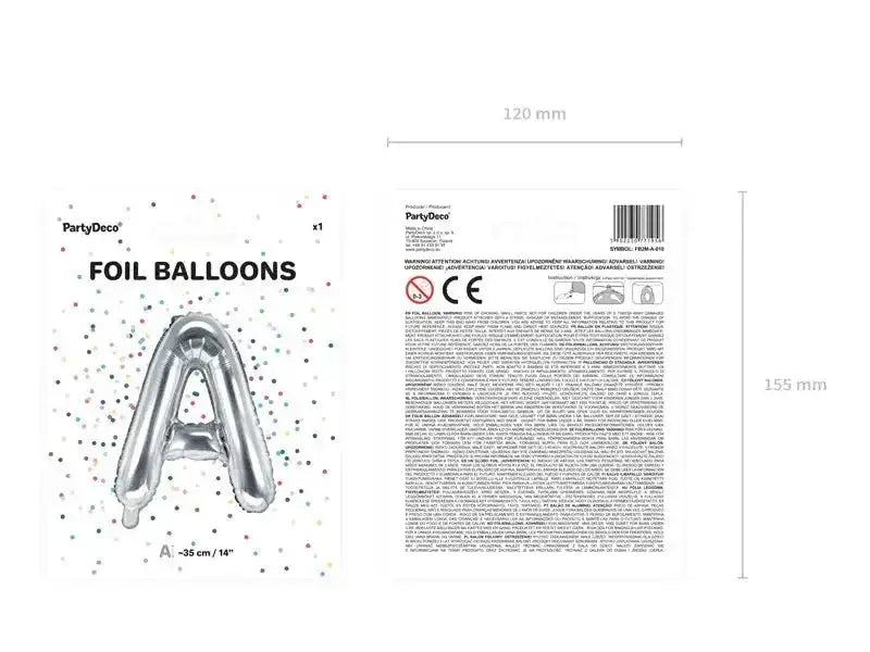 Letter Ballon A Zilver - 35 cm - Ballonnenshop.nl