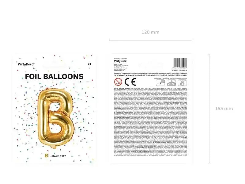 Letter Ballon B Goud - 35 cm - Ballonnenshop.nl