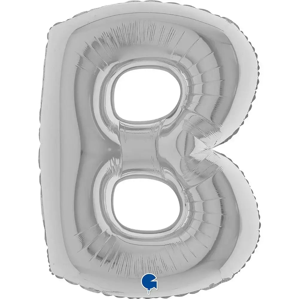 Letter Ballon B Zilver 102 cm - Ballonnenshop.nl