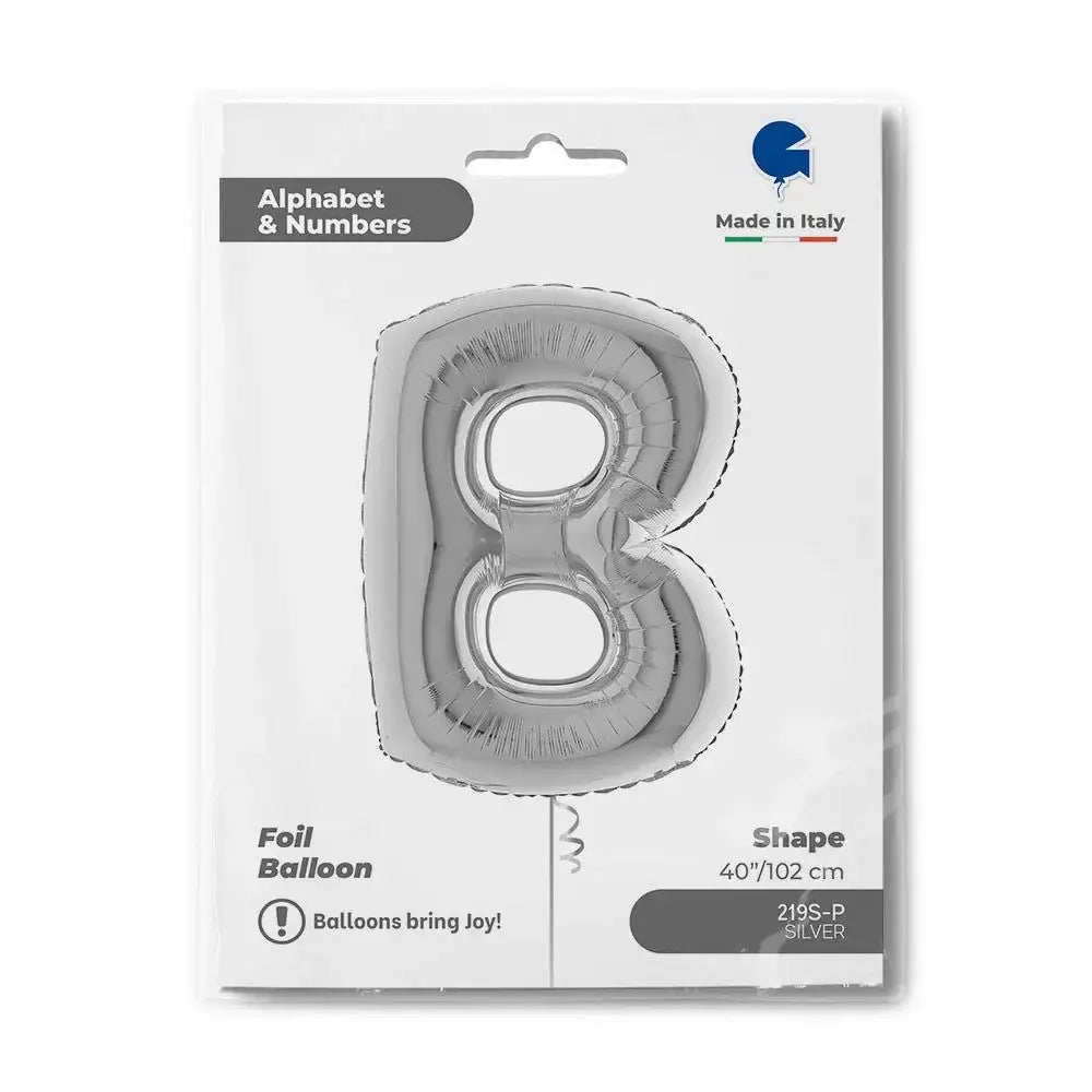 Letter Ballon B Zilver 102 cm - Ballonnenshop.nl