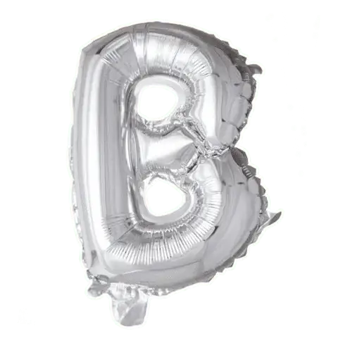 Letter Ballon B - Zilver - 41 cm - Ballonnenshop.nl