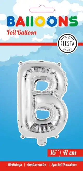 Letter Ballon B - Zilver - 41 cm - Ballonnenshop.nl