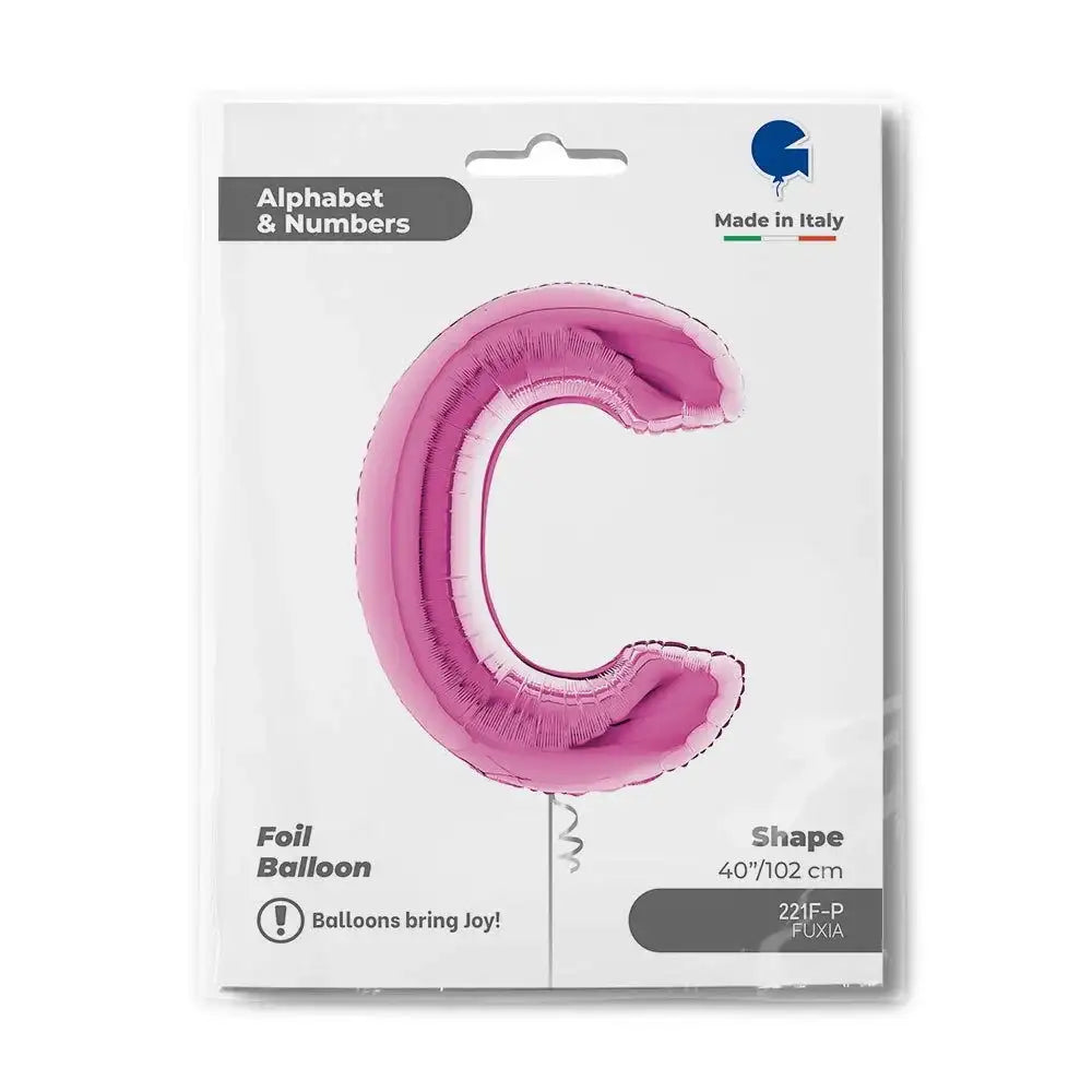 Letter Ballon C Roze - 102 cm - Ballonnenshop.nl