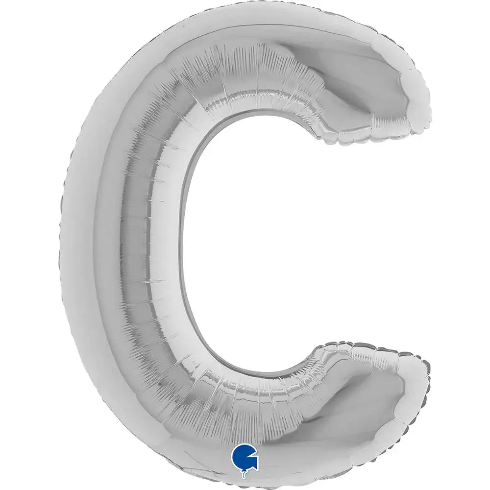 Letter Ballon C Zilver 102 cm - Ballonnenshop.nl