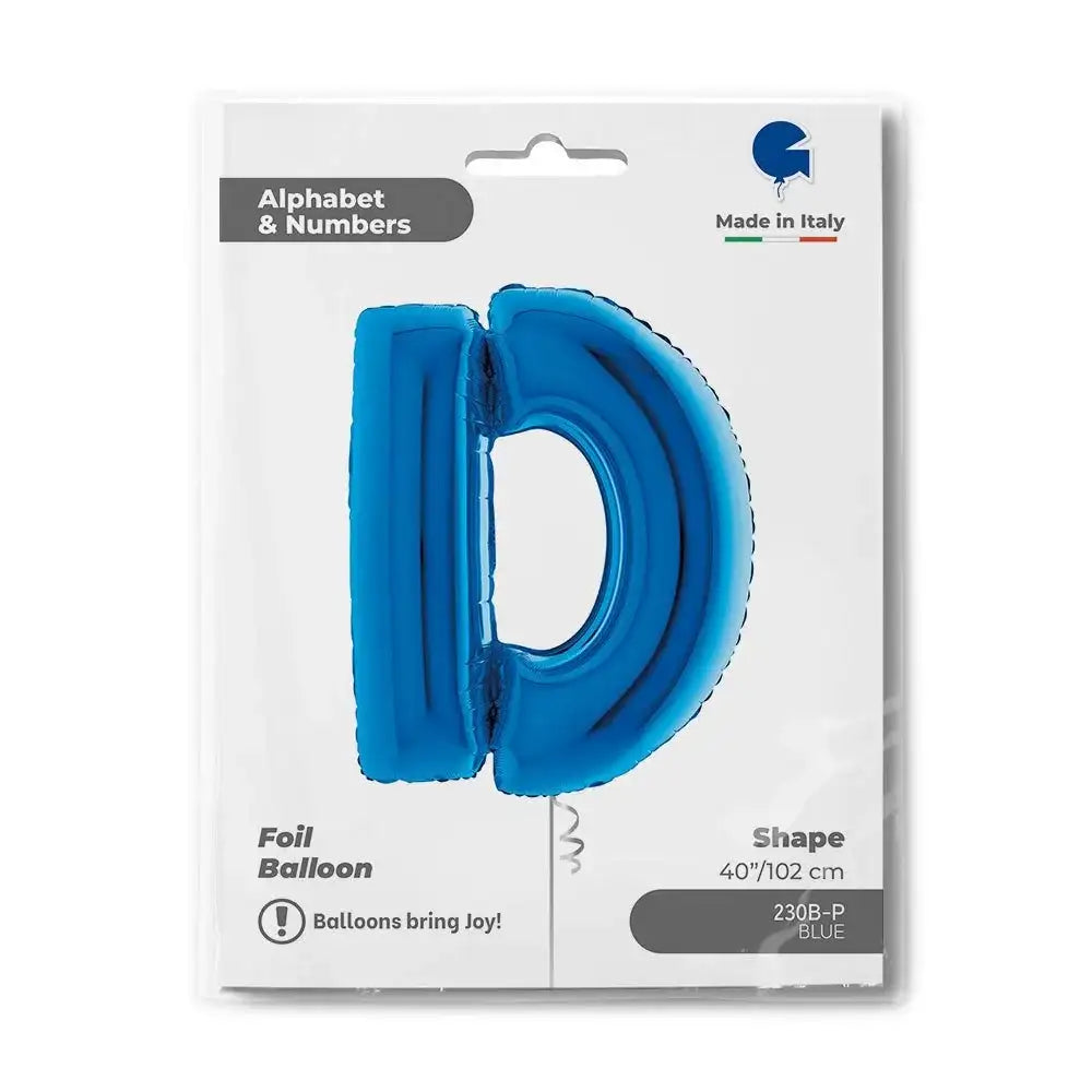 Letter Ballon D Blauw - 102 cm - Ballonnenshop.nl