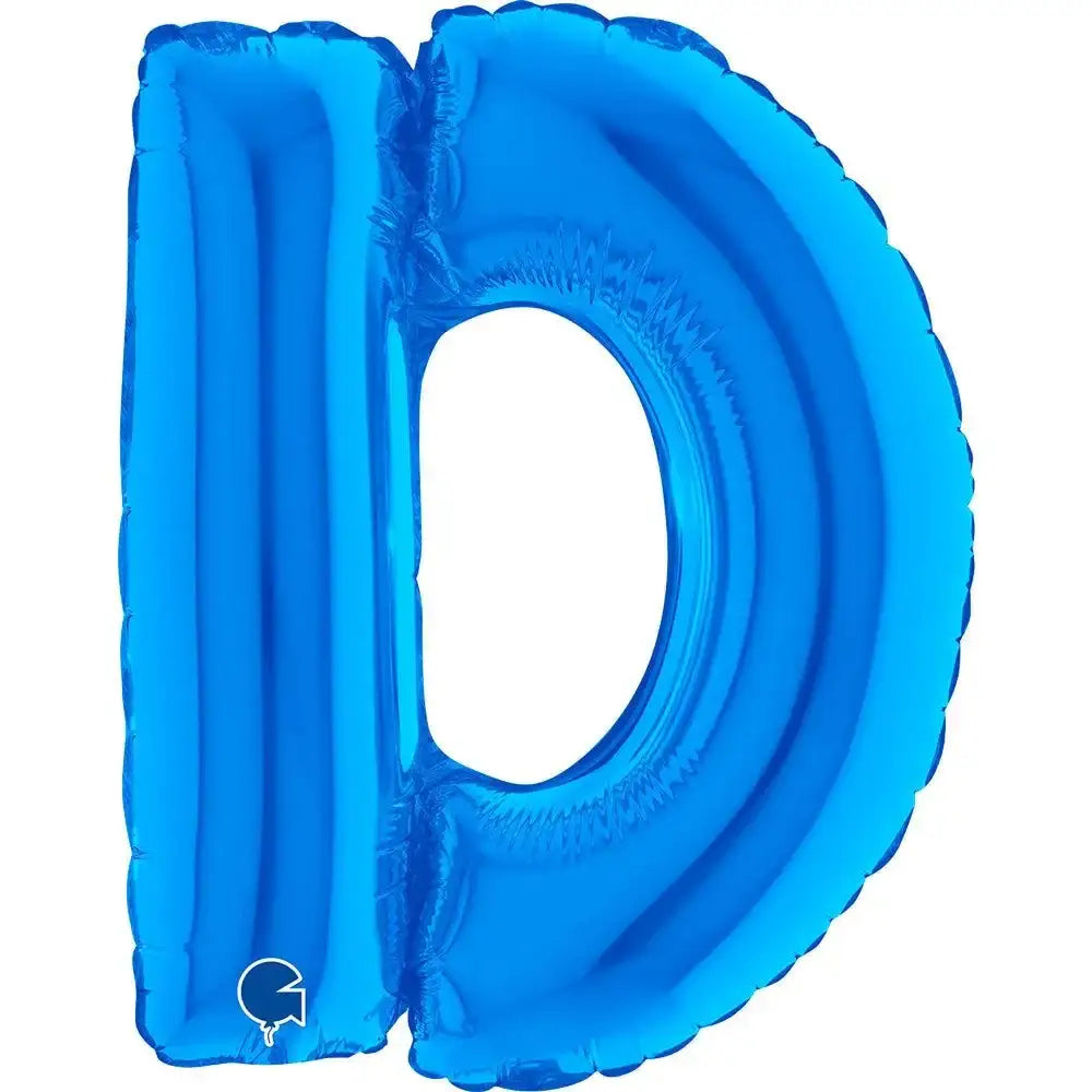 Letter Ballon D Blauw - 35 cm - Ballonnenshop.nl