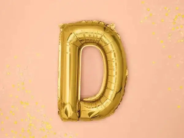 Letter Ballon D Goud - 35 cm - Ballonnenshop.nl