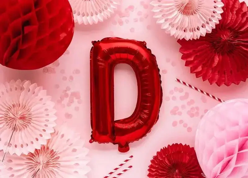 Letter Ballon D Rood - 35 cm - Ballonnenshop.nl