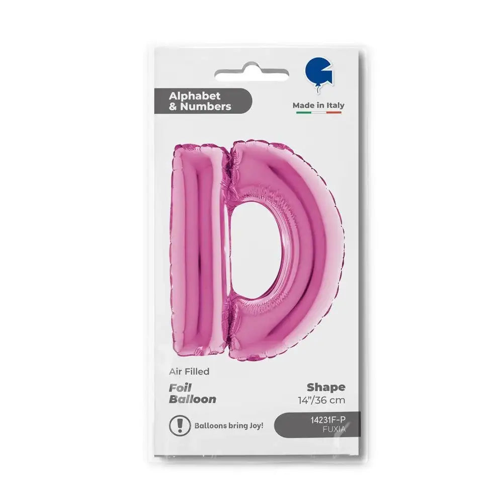 Letter Ballon D Roze - 35 cm - Ballonnenshop.nl