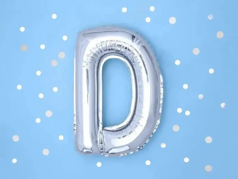 Letter Ballon D Zilver - 35 cm - Ballonnenshop.nl