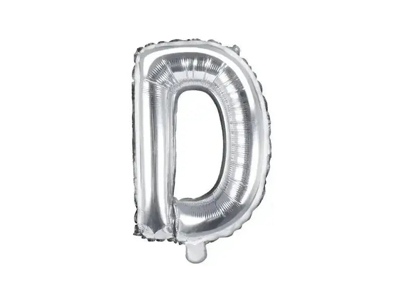 Letter Ballon D Zilver - 35 cm - Ballonnenshop.nl