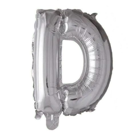 Letter Ballon D - Zilver - 41 cm - Ballonnenshop.nl