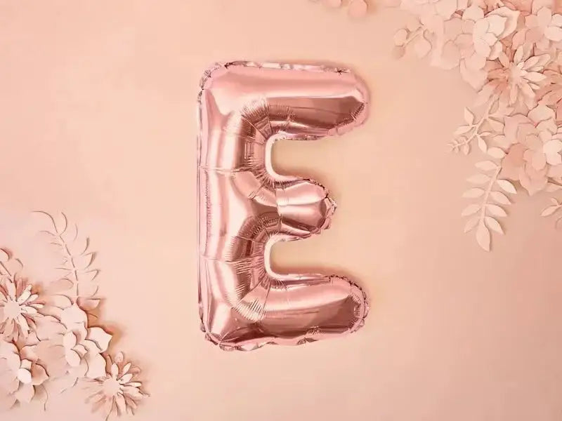 Letter Ballon E Rose Goud - 35 cm - Ballonnenshop.nl