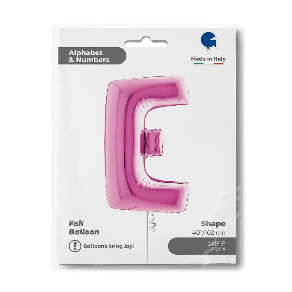 Letter Ballon E Roze - 102 cm - Ballonnenshop.nl