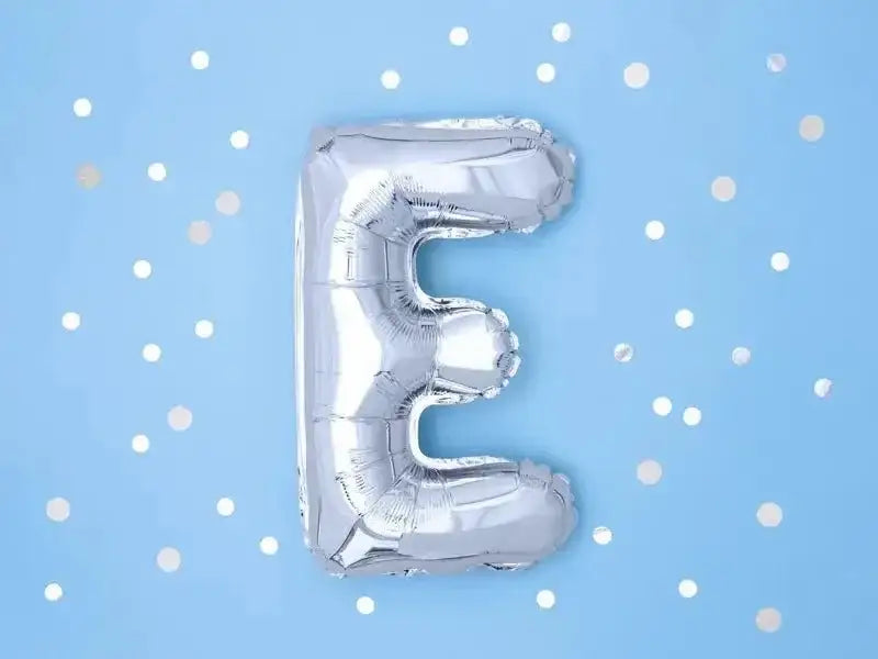 Letter Ballon E Zilver - 35 cm - Ballonnenshop.nl