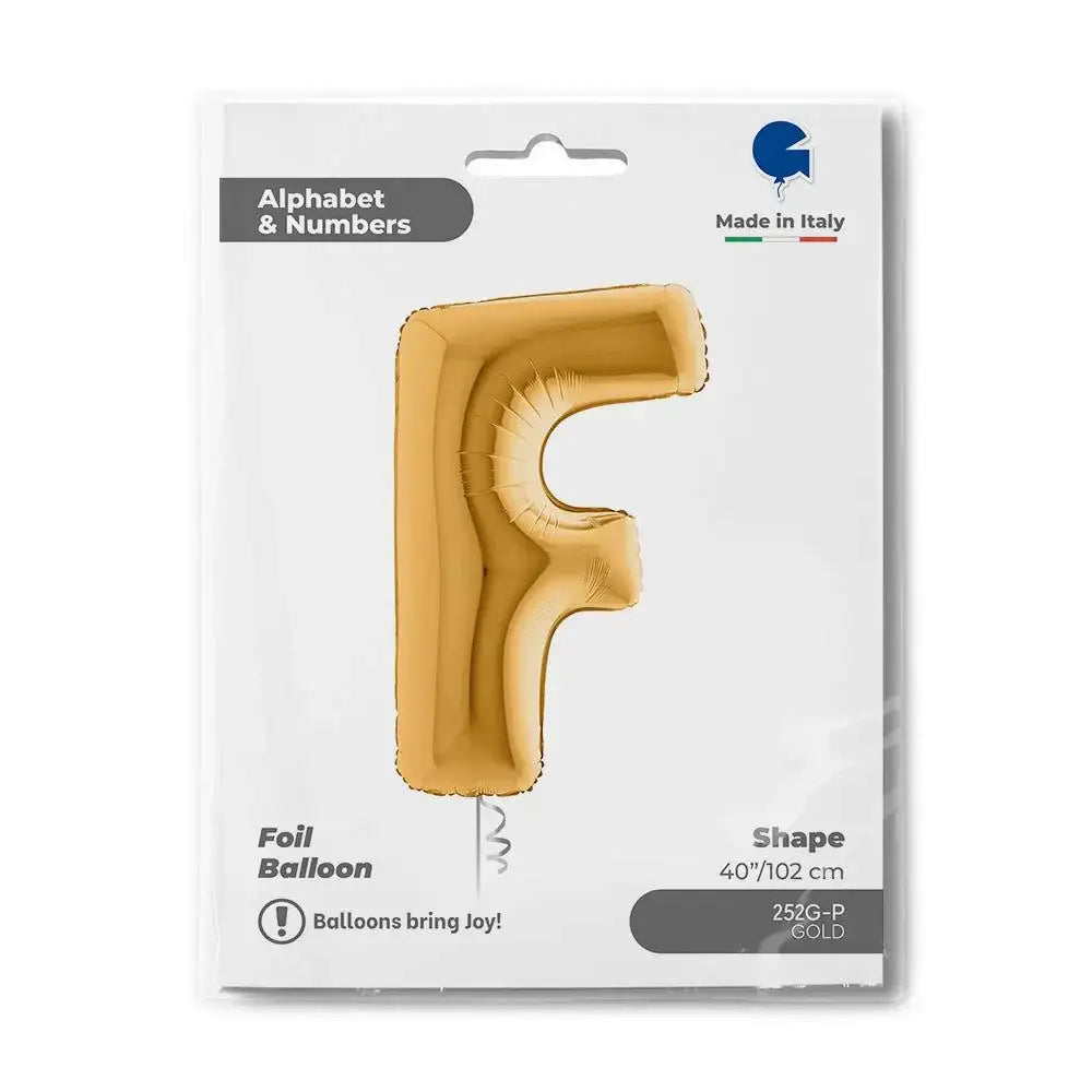 Letter Ballon F Goud 102 cm - Ballonnenshop.nl