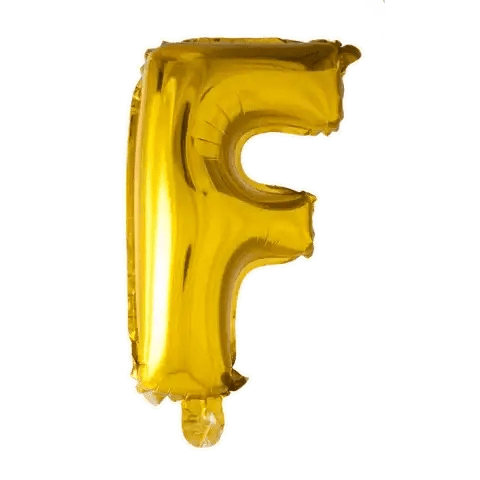 Letter Ballon F Goud - 41 cm - Ballonnenshop.nl