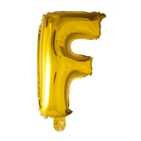 Letter Ballon F - Goud - 41 cm - Ballonnenshop.nl