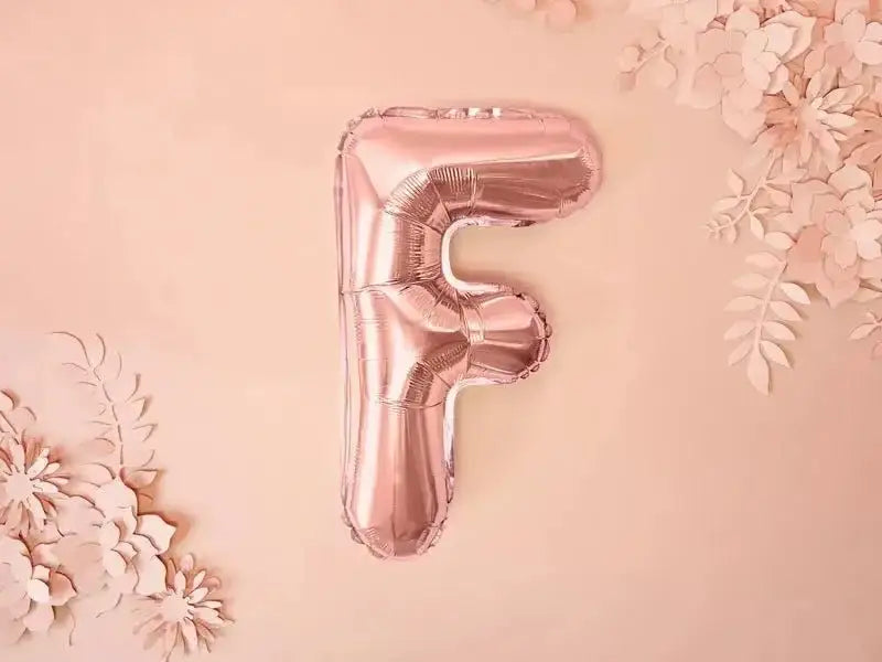 Letter Ballon F Rose Goud - 35 cm - Ballonnenshop.nl