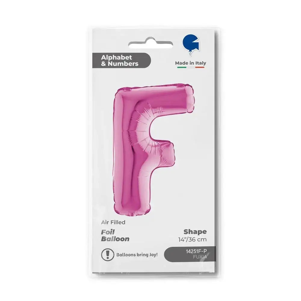 Letter Ballon F Roze - 35 cm - Ballonnenshop.nl