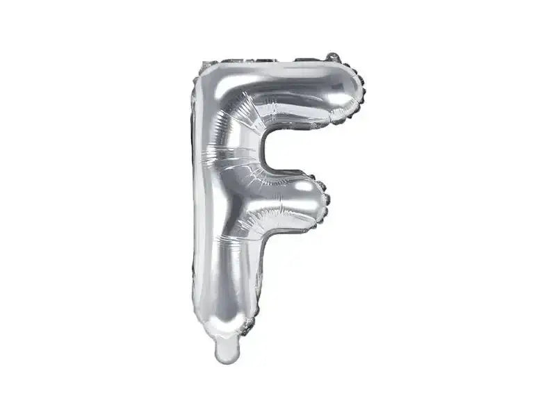 Letter Ballon F Zilver - 35 cm - Ballonnenshop.nl