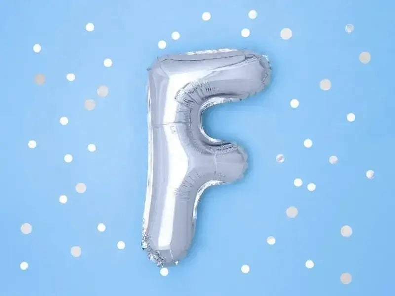 Letter Ballon F Zilver - 35 cm - Ballonnenshop.nl
