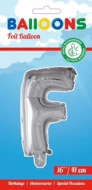 Letter Ballon F - Zilver - 41 cm - Ballonnenshop.nl