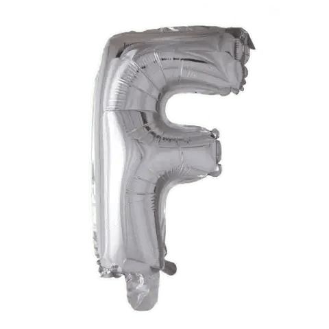 Letter Ballon F Zilver - 41 cm - Ballonnenshop.nl