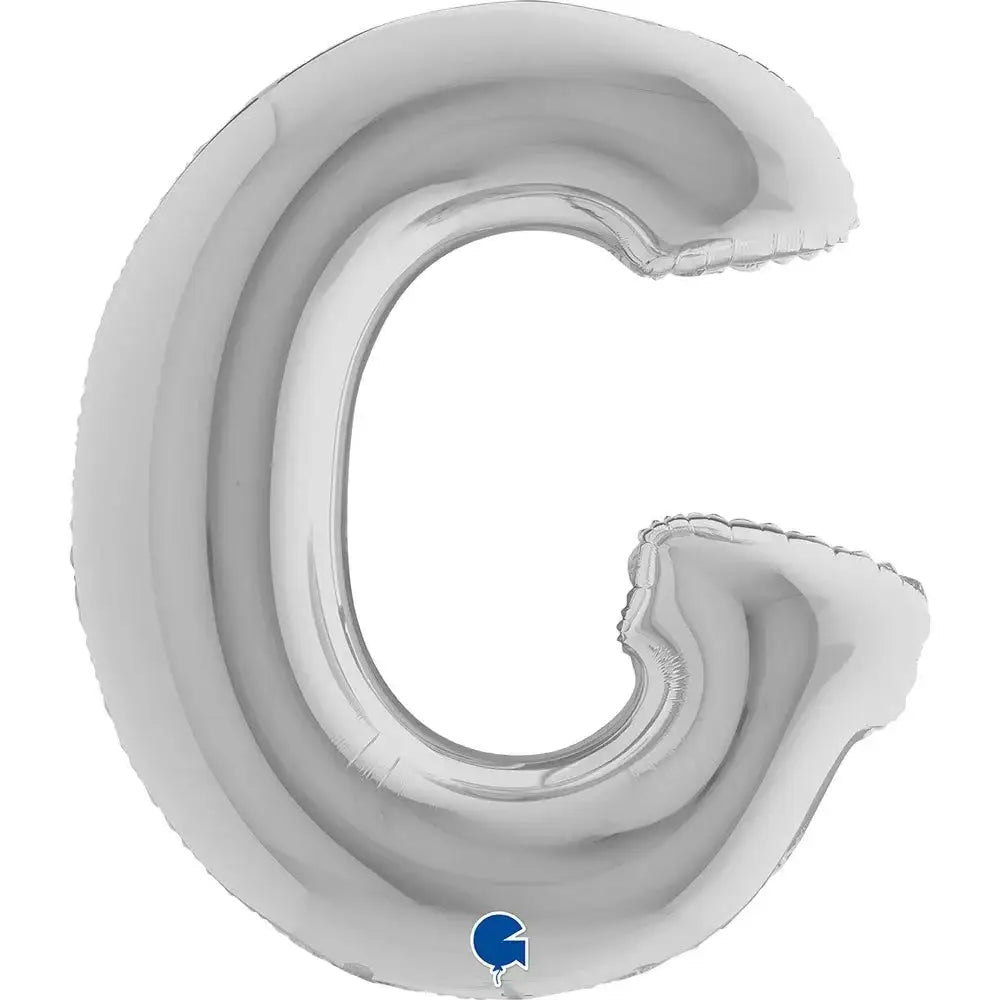 Letter Ballon G Zilver 102 cm - Ballonnenshop.nl