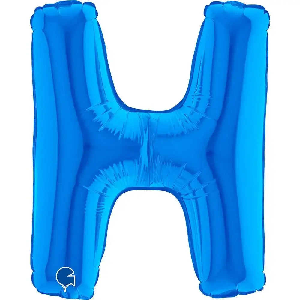Letter Ballon H Blauw - 35 cm - Ballonnenshop.nl
