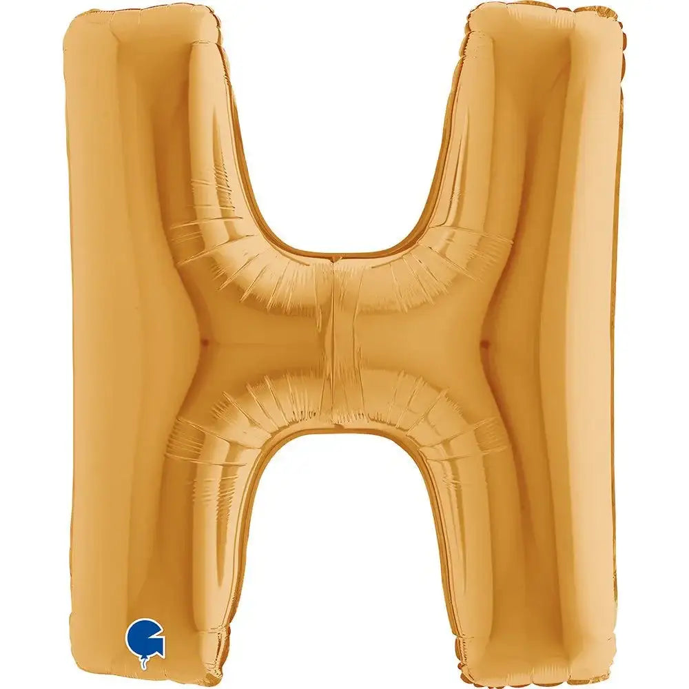 Letter Ballon H Goud 102 cm - Ballonnenshop.nl