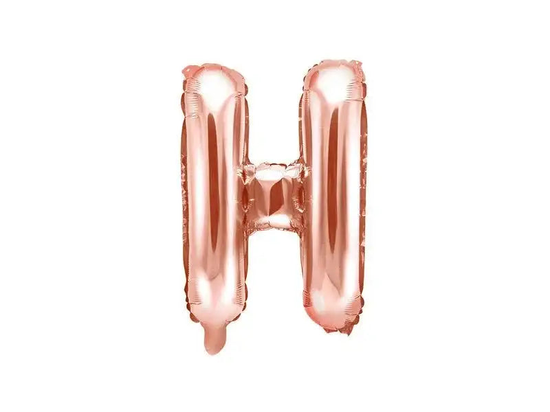 Letter Ballon H Rose Goud - 35 cm - Ballonnenshop.nl