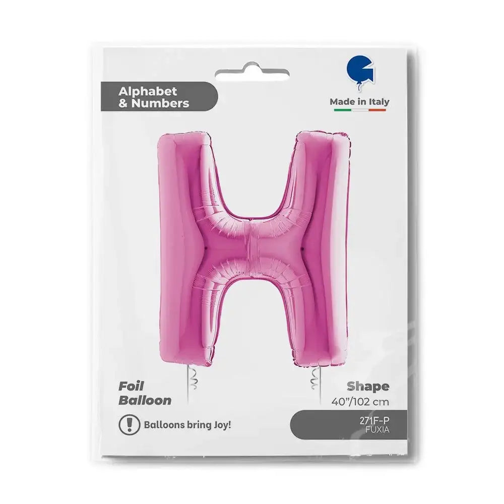Letter Ballon H Roze - 102 cm - Ballonnenshop.nl