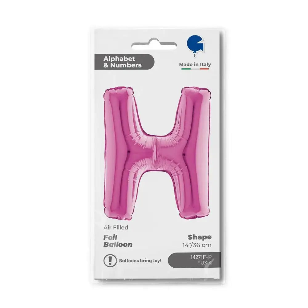 Letter Ballon H Roze - 35 cm - Ballonnenshop.nl